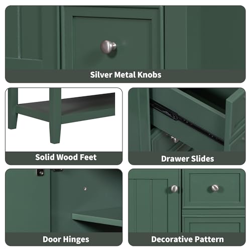 36-Bathroom-VanityVanity-with-Sink-Combo-One-Cabinet-and-Three-Drawers-Solid-Wood-and-MDF-BoardGreen 36 Bathroom VanityVanity with Sink Combo One Cabinet and Three Drawers Solid Wood and MDF BoardGreen