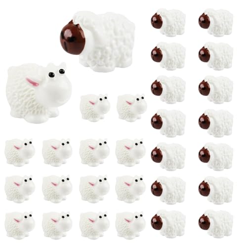 30 Pièces Mini Mouton Mouton Miniature en Résine Mini Figurines pour Les Jardins Miniatures,Les Décorations D'Intérieur Miniatures