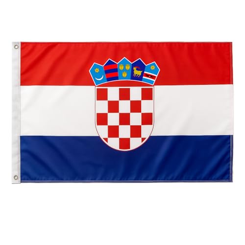 Murago - Kroatien Fahne ca.150x90 cm mit Ösen - Flagge kroatische große Hissflagge Nationalflagge Fanartikel Polyester wetterfest