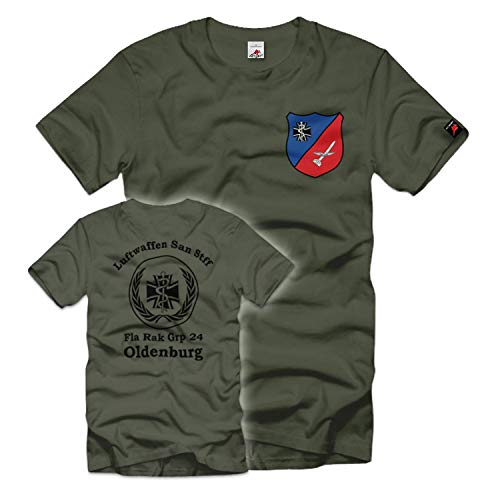 T-shirt vert San Stff 36694 FlaRakGrp 24 Oldenburg Airwaffe Bundeswehr L