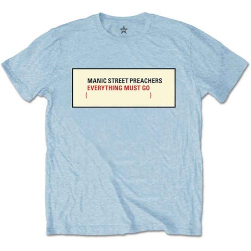 Image of Manic Street Preachers Everything Must Go Official Tee T-Shirt Mens Unisex (Small) Blue