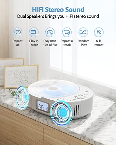 Feleman UK-BP2211W Cd Player Portable, Feleman Upgraded Boombox Cd Player & Bluetooth Speaker 2 In 1 Combo thumb #3