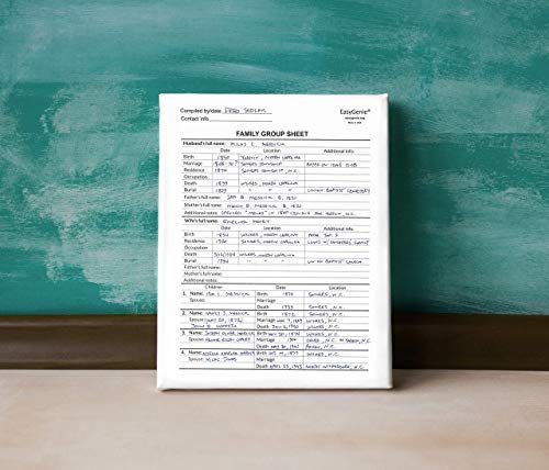 Large Print Two-Sided Family Group Sheets For Genealogists (7-Pack) By Easygenie | Archival-Quality Genealogy Forms For Ancestry #TOP5