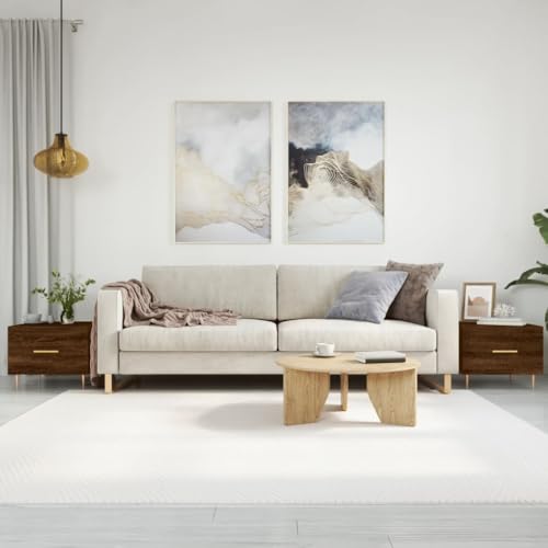 Iiaky Mesas de Centro 2 uds Madera Mesa Auxiliar Salon Mesa Auxiliar Madera Mesa de Centro Salon Coffee Table ingeniería marrón Roble 50x50x40cm // 829379