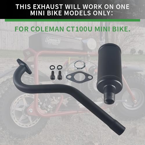 Image of Exhaust With Muffler For Predator 79cc 98cc 3HP For Coleman CT100U Mini bike Black