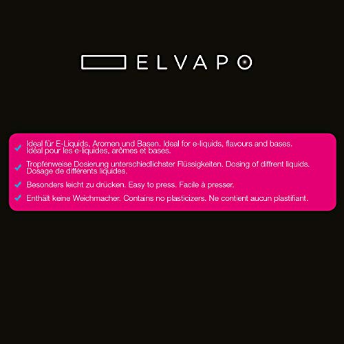 Elvapo 50x50ml Selbst-Mischer-Set + 5X Trichter + 5X Pipette + 50 Etiketten | Dosierflaschen mit Dropper für E-Liquids – Bild 5