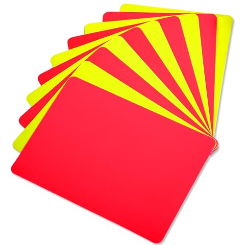 Tucnoeu 10 Pcs Professional Referee Cards PVC Soccer Cards Set Red Yellow Card for Soccer Sports Warning Ejection for Umpire Judge Coach Scorebook Essential Football Card for Referees