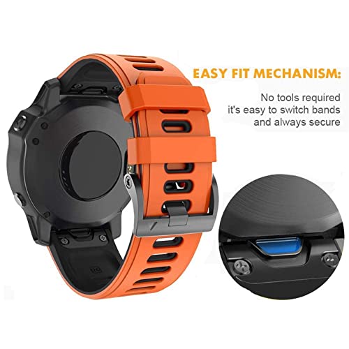 Bracelet en silicone de rechange 26 mm pour Garmin Fenix finition agate