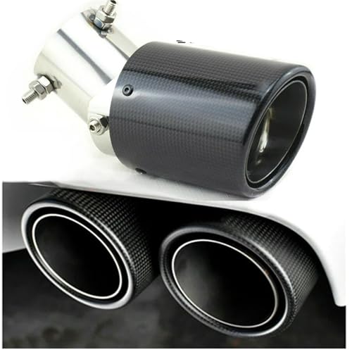 Embout d'échappement carbone 63mm à boutons-pression noir brillant