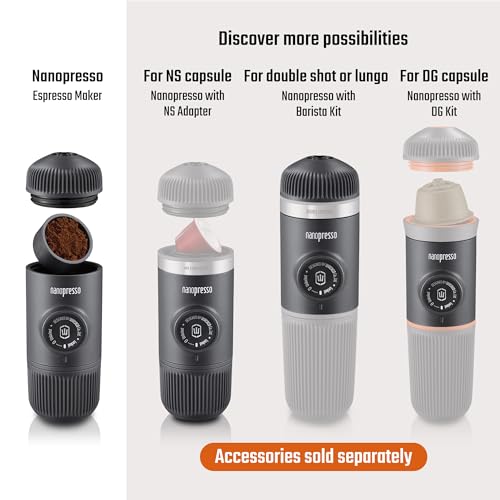 WACACO Nanopresso Portable Espresso Maker, Upgrade Version of Minipresso, 18 Bar Pressure, Small Travel Coffee Machine, Manually Operated, Perfect for Kitchen and Office, Orange - Image 4
