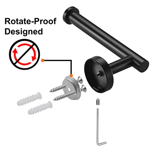 Nolimas Matte Black Toilet Paper Holder Sus304 Stainless Steel Half Open Round Wall Mount Rustfree Bathroom 5 Inch Tp Holder Kitchen Washroom Tissue Roll Dispenser thumb #4