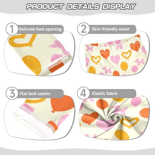 Cute Balloon Light Girls Leggings,Workout Leggings for Girls Toddler Athletic Leggings Size for 3-10T3