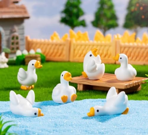 Image of VRB Dec 1 Set Miniature Showpiece Set for Home Decor,Car Dashboard,Valentine,Living Room,Gifts Figurines,Cake Decoration Items,Figurines for Home Decor. ((6 Pcs Lazy Duck))