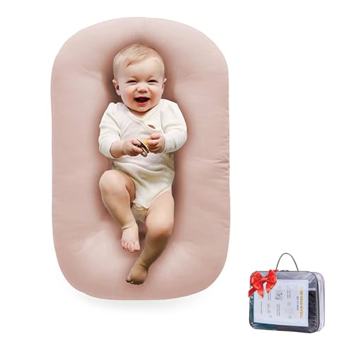 Image of Baby Lounger for Newborn 0-24 Months, Soft Portable Infant Nest & Play Mat & Diaper Changing Pad for Home,Travel & Floor Time, Newborn Babies Essentials Gifts(Pink)