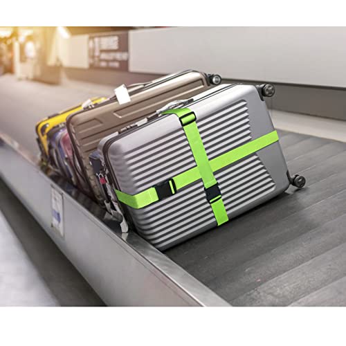 Image of 2 PCS Luggage Strap 78 inch x 2 inch Suitcase Belts Wide Adjustable Packing Straps Travel Accessories, Green