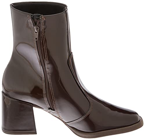 Bota Beira Rio Estilo Fashion Verniz Premium Salto Médio, Cacau, 37