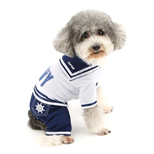 Disfraz Capitán Marino Azul para Perro Tamaño L miniatura 2