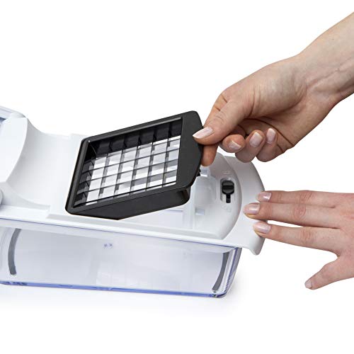 Fullstar Mandoline Slicer for Kitchen - Vegetable Chopper, Onion Potato Food Veggie Fruit Slicer and Cutter with Container, Kitchen Gadgets & Accessories, Home Essentials (4-in-1, White/Black)