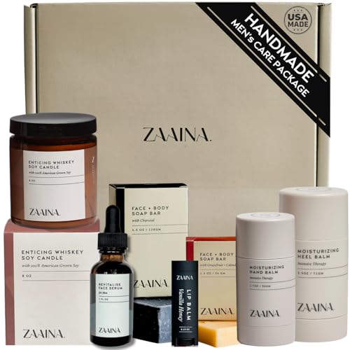 ZAAINA Men’s Self Care Package, Relaxation Spa Gift Set for Him - Luxury Natural...