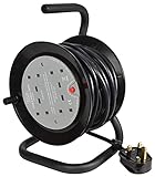 Netagon 4 Gang UK Plug 13A Extension Lead Reeler Cable Reels with Sturdy Frame Strand and Carry Handle (15m Lead Length) - Image 3