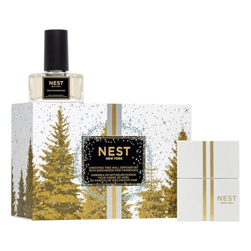 NEST New York Wall Diffuser Set, Birchwood Pine - Includes 1 Diffuser Unit + 1 Refill - Up to 30 Days of Continuous Scent - Cruelty Free, Vegan - Made in USA