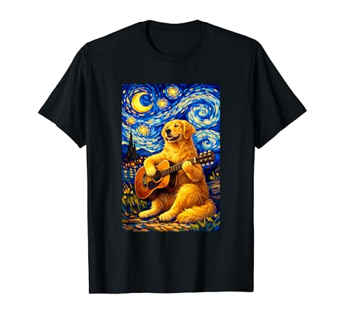 Golden Retriever Playing Guitar Whimsical Art Music Camping T�V���c