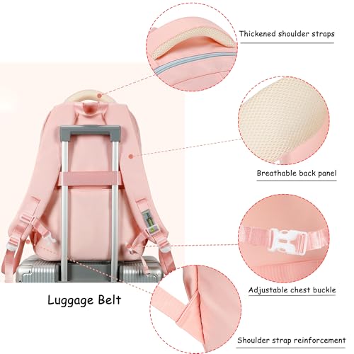 ibalulu Schulrucksack Teenager Mädchen Schulranzen Stilvolle Schulrucksack Mädchen Jungen Schultasche für Kinder Teenager 3. - 9. Klasse Nylon Rucksackmit Kawaii Anhänge