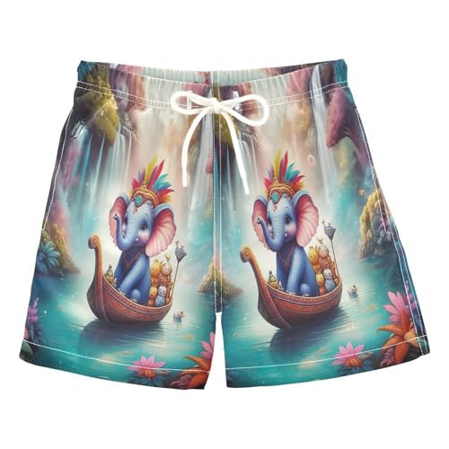 Swimming Shorts for Boys, Big Boys Swim Trunks 2t, Whimsical Cute Blue Elephant