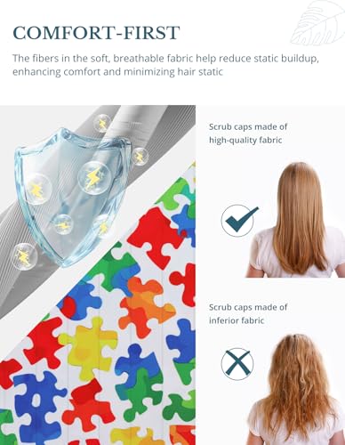 Image of Scrub Caps for Men and Women with Buttons, Classic Surgical Caps