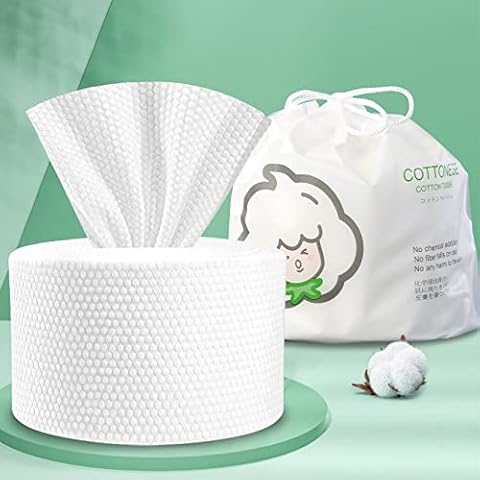 GothicBride Disposable Face Towel 100% Cotton Extra Thick & Soft Facial Cotton Tissue Lint Free Dry Wipes Non-Woven Fabric for Sensitive Skin Cover