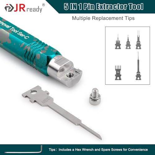 Image of JRready ST5255-05 Pin Extractor Tool Kit, Terminal Removal Tool with 5PCS Replacement Tips, for Molex Mini-Fit Jr., Micro-Fit 3.0,3P /4P PC Fan, AMP Micro Mate-N-Lok Series Connectors