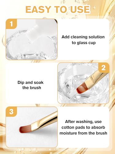 EBANKU 120ml Acrylic Nail Brush Cleaner, 3 in 1 Nail Art Brushes Conditioner Nail Brush Clean Solution Quickly Clean for Solid Gel Polish/Nail Extension Gel