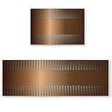 Big buy store Kitchen Rug Sets 2 Piece Brown Copper Non Slip Anti Fatigue Floor Mats Metal Comfort Soft Absorb Cushioned Standing Doormat Runner Rugs (15.7x23.6+15.7x47.2 inch)