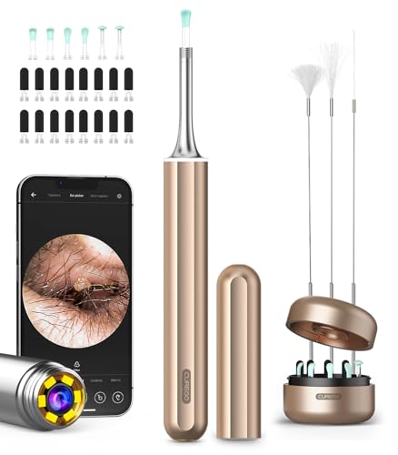 Ear Wax Removal Tool Camera, Ear Cleaning Kit, Earwax Removal Kit with 1080P Otoscope,6LED Light, Ear Wax Removal Kit with 9 Ear Pick, Ear Camera Compatible for iPhone,Android