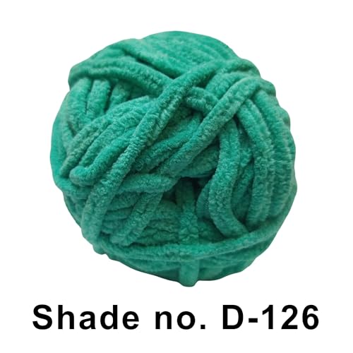 Image of VCR Seafoam Green, 100 Grams Hank, 60 Meters Length, Premium Polyester Ball for Crochet and Knitting, Pack of 1 Yarn, Soft and Bulky Fur Suitable for DIY