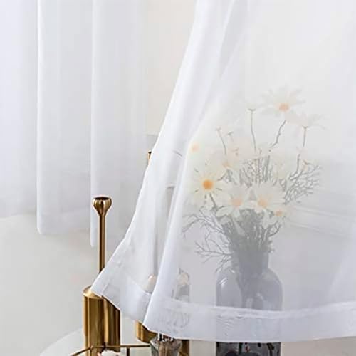 Cortina de Voil Voal Transparente Sem Forro Janela (BRANCA, 4 METROS)