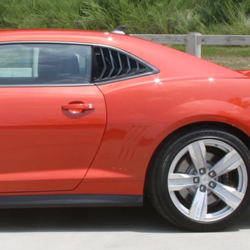 Image of Kurtz Rear Side Window Louvers for Chevy Camaro 2010 2011 2012 2013 2014 2015 Triangular Window Glass Blinds Air Vent Scoop Shades Cover Blinds Trim Sport Exterior Accessories ABS Bright Black 2PCS