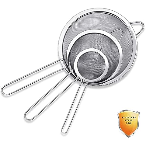 Tiawudi Stainless Steel Extra Fine Strainers Set Cover