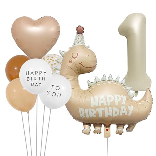 DazzJoy Dino Geburtstagsdeko 1 Jahr Junge, Dino Luftballon 1. Geburtstag...