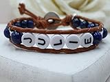  Bohoarmband Lapislazuli Julie, Namensarmband Lapislazuli, Edelstein nach Wunsch