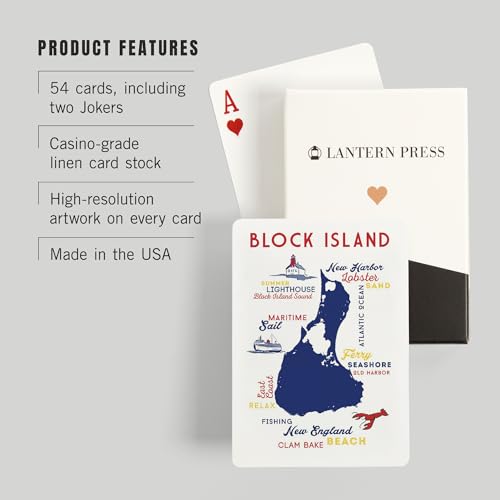 Naipes Block Island Rhode Island Póker 52 Cartas miniatura 3