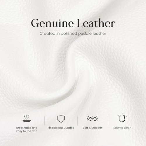 befen White Genuine Leather Crossbody Purse