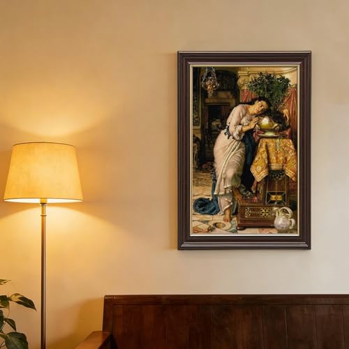 Impression sur toile Isabella et le pot de basilic de Hunt, tableau déco de bureau 30,5x45,7 cm