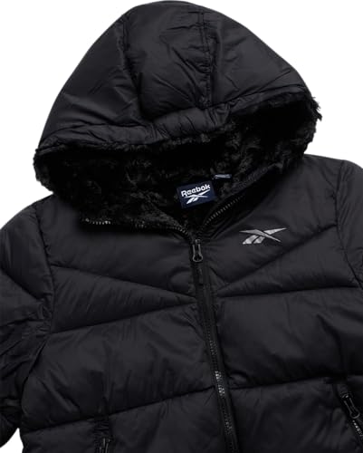 Image of Reebok Girls Winter Coat - Heavyweight Quilted Sherpa Lined Parka Puffer Jacket - Warm Winter Jackets for Girls