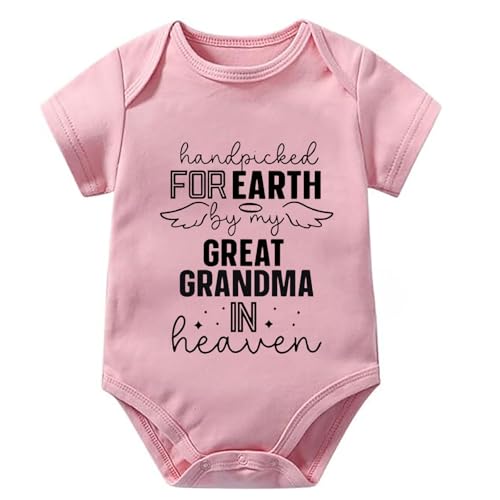 WOOYONGING Handpicked For Earth By My Great Grandma In Heaven Baby Romper