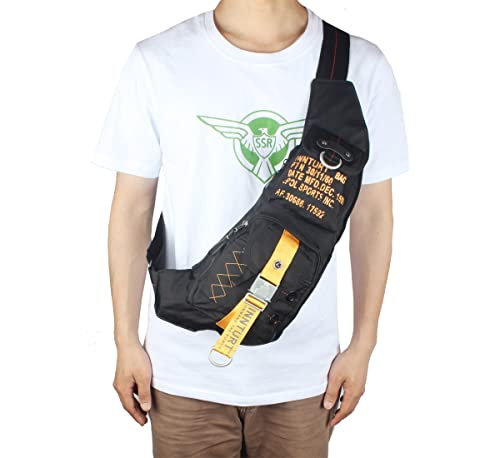 Innturt Nylon Sling Bag Daypack Chest Bag Messenger Backpack Outdoor Black & Yellow #TOP1