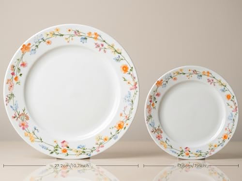 Image of Bodhi House Premium Porcelain Dinner Set 20 Pieces Serving for 6 | Floral Vine Design | Microwave & Dishwasher Safe | Crockery Set | Dinnerware Set for Home, Dining, Kitchen & Gifting