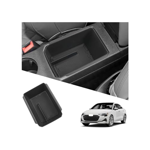 Ruiya 2022-2025 Audi A3 Center Console Organizer for Audi A3 8Y Accessories ABS Material Armrest Console Organizer Compatible with 2022 2023 2024 2025 Audi A3 Sedan