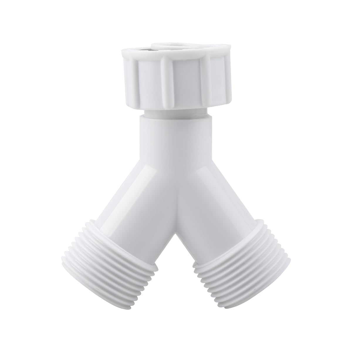 Tabanzhe White 1 Pack Plastic Appliance Inlet Hose Y-Piece Splitter Connector, 3/4 Inch Y Shape Splits 1 To 2 Pipe Connector For Washing Machine Dish Washer,