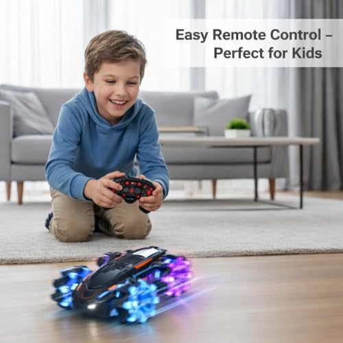 Image of 4x4 RC Rechargeable Remote Control Drift Stunt Car Toy 4WD | 360 Rotating | Dual Sided Climbing | High-Speed Tumbling | 360 Rotation| Remote Control Car for Kids